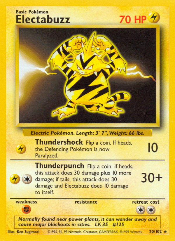 Base set Electabuzz #20/102 unlimited